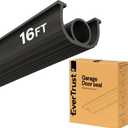 16Ft/5M Garage Door Bottom Seal  Weatherproof Stripping Rubber Seal with T-Ends 5/16 inch. Protect Your Garage from Weather and Dust with EPDM Rubber Garage Door Draft Stopper