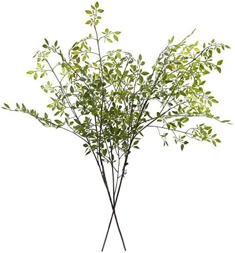 Melorca&Guilla Artificial Plants, 2PCS 43" Green Faux Branches for Vase, Artificial Plants for Shop Garden Office Home Décor