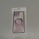 Hython for iPhone 13 Pro Max Case Clear Magnetic Glitter Phone Cases [Compatible with MagSafe] Full Camera Lens Protector Gradient Sparkle Luxury Plating Shockproof Protective Cover, Straight/Purple