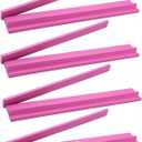 Leinuosen Wooden Mahjong Racks with Pushers 4 Set Magnet American Mahjong Tile Rack and Magnetically Attached Pushers Painted Tile Holders for Players Gift Family Game Night(Straight,Hot Pink)