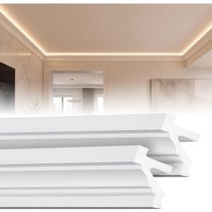 Pangda 18 Pcs Ceiling LED Crown Molding Trim Decorative with LED Duct Kit
47.2"total 70.9ft Ceiling Molding Trim for Seamless Ambient Accent Lighting, Waterproof Channel for Living Room Bedroom Decor