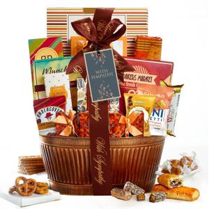 Broadway Basketeers Sympathy Gift Baskets  Bereavement & Condolences Care Package with Gourmet Snacks - Thoughtful Sympathy Gifts Delivery for Loss of Loved One, Funeral, or Kosher Shiva