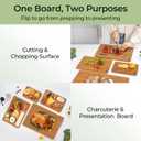 Keechee Wood Cutting Board, Carbonized Bamboo Cutting Boards Set With Smooth Surface & Easy Storage For Busy Kitchens, Ideal Charcuterie & Chopping, Durable, Knife-Friendly (4Pcs), Set of 4