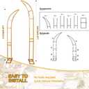 Curved Metal Wedding Arch Stand, Garden Arch Flower Stand Outdoor Indoor Use for Wedding Ceremony Birthday Anniversary Floral Stand Background Decoration 8.2FT and 6.9FT (Gold)
