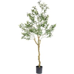 Tall Faux Olive Tree7ft84in Realistic Potted Silk Artificial Indoor with Green Leaves and Big Fruits for Home Office Living Room Bedroom Stairs Foyer Decor.