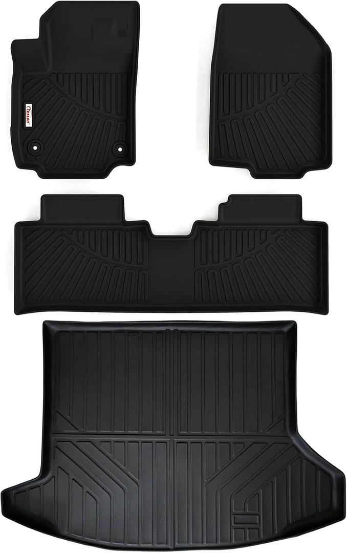Tesson Floor Mats & Trunk Mat for Chevy Equinox 2025 2026(Not for EV),All Weather Protection Accessories Custom Full Set Liners Include 1st & 2nd Row Automotive Floor Mats TPE Winter Slush Car Liner