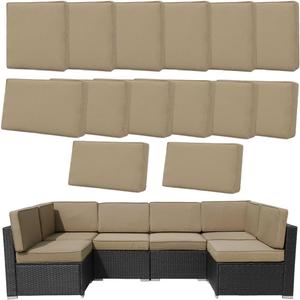 14Pcs Outdoor Cushion Covers Replacement Washable w/Zipper for 6-Seaters Sofa Patio Slipcovers Set Seat and Back Covers Only-25x25x3.15inch