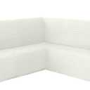 HDCAXKJ Sectional Couch Cover L Shape Sofa Covers Washable Stretch Couch Covers for Sectional Sofa 1 Piece Seersucker U Shaped Couch Slipcover Furniture Protector for Pets Dogs (Ivory White, Large)