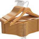 Utopia Home Premium Wooden Hangers 20 Pack - Durable & Slim Coat Hanger - Suit Hanger with 360-Degree Rotatable Hook - Wood Hangers with Shoulder Grooves (Natural Color)