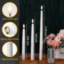 Tuanse 20 Pcs Flickering Flameless Taper Candles Bulk LED Battery Operated Realistic Flame Effect with Remote & Timer Safe No Fire Wax Drip Candles for Wedding Church Home Decor (9.65", White)