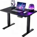 Electric Standing Desk, 32" x 24" Adjustable Height Sit Stand Desk, Small Space Workstation, Compact Computer Desk for Home Office, Stable Steel Frame (Black)