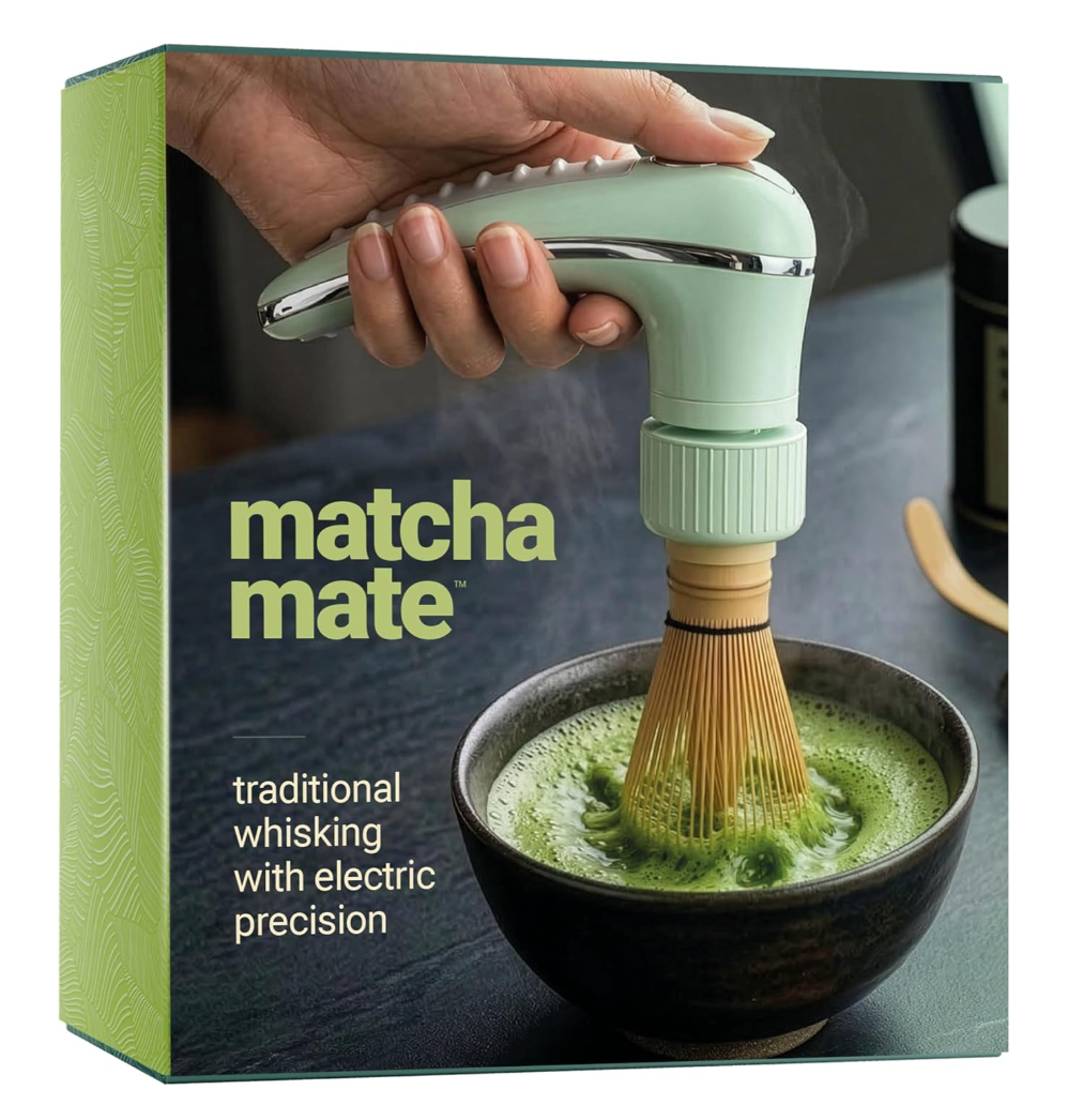 Matcha Mate Electric Powered Bamboo Whisk  Traditional Whisking with Electronic Precision  Rechargeable Portable Tea Frother, Stirrer, Mixer, Making Machine Set Accessories Kit  Gift (Gift Set)