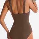 Women's One Piece Swimsuit Tummy Control Plung V-Neck Bathing Suit Wide Straps Swim Suit Wrap Swimwear (XL)