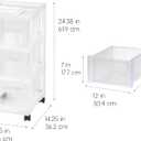 IRIS USA Plastic Drawer Storage Organizer Rolling Cart, with Wheels Casters, 3-Drawers, for Classroom Art Craft Supplies Dresser Closet Bathroom Laundry Room, White/Clear