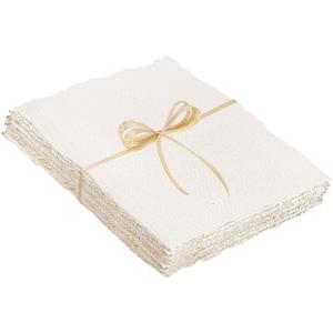 Prudiut 25 Sheets Cotton Watercolor Paper, 300 GSM, 4 x 6 inch, White, Textured, Deckled Edge, Ideal for Watercolors, Wedding Invitations, Cards, Crafts