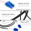 GESD 50 Meter Outdoor Armored LC to LC Duplex Port Fiber Optical Patch Cable SM Jumper Cord - SingleMode 9/125um (LSZH OS1/OS2 Compatible) 50M/160ft