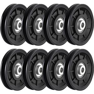 8Pcs 3.5" Nylon Bearing Pulley Wheel Replacement for Gym Equipment Part Cable Machine Universal Wear-Proof Nylon Pulley System Gym Attachments