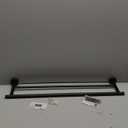 JQK Double Towel Bar 27 Inch, Matte Black Useable Length 24 Inch 304 Stainless Steel Thicken 0.8mm Bath Towel Rack for Bathroom, Towel Holder Wall Mount, TB100L24-PB