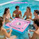 Floating Game Table for Pool, 19x19 Waterproof EVA Foam Card Table with Tile Slots, Portable Lightweight Pool Table for Mahjong, Dominoes & Poker, Travel Game Rack for Pool Party
