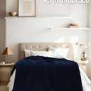 YnM 100% Cotton Weighted Blanket, Handmade Chunky Knitted Throw, No fillers Design, Soft and Breathable, Machine Washable Bed Blanket for Sleep or Home Decor (Navy Blue, 43x50 Inch, 10lbs)