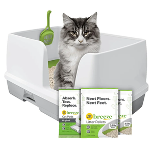 Purina Tidy Cats Non Clumping Litter System, Breeze XL All-in-One Odor Control & Easy Clean Multi Cat Box - 18 lb. Box, Some Scratches, Like New