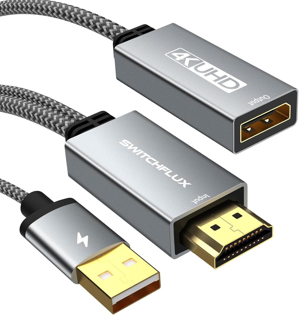 HDMI to Displayport Adapter, 4K@60Hz Active HDMI Male to DP Female Converter Adapter High Speed HDCP 2.2 Cable for PC,NVIDIA,AMD,NS,PS4/5,Xbox One/Series X (8.66 in)