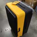 LEVEL8 Adventure Top Opening Luggage Airline Approved with Tsa Lock, 24 Inch Wide Handle Luggage with Spinner Wheels, Top Lid Opening Hardside Expandable Suitcases with Wheels, Yellowblack