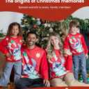 Disney family matching sweatshirt Stitch Mickey Spiderman print long sleeve winter Christmas mom dad kids loose fit red (X-Large)