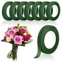 8 Rolls Floral Tape, 1/2" Wide Flower Tape, Dark Green Floral Tape for Fresh Flowers, Adhesive Florist Tape for Floral Crafts, Bouquet Floral Arranging Stem Wrapping, Wedding Bouquet, 30Yard