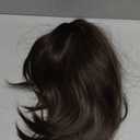 Alanhair Dark Brown Wigs for Women with Curtain Bangs 16 Inches Shoulder Length Natural Synthetic Wig for Daily Use