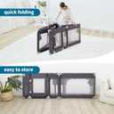 Sweeby Foldable Baby Playpen, Baby Gate Playpens for Babies and Toddlers 71x59 Extra Large Play Yard with Door Fence with Mat and Indoor Play Pen,Dark Grey