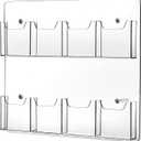 Eersida Acrylic Brochure Pamphlet Holder Brochure Display Stand Business Tri Fold Multi Slot Holder Rack Wall Mount Clear Pocket Space Saver for Flyer Literature Menu Advertise