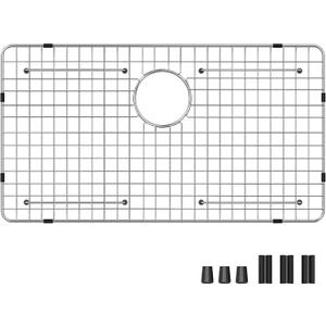 Sink Bottom Grid 27-9/16" x 14-9/16", Rear Drain with Corner Radius 3/16", Kitchen Sink Protector for Single Sink Kitchen Bowl