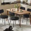 VASAGLE Boucle Dining Chairs Set of 2, Upholstered Kitchen Dining Room Chairs with Curved Backrest and Steel Frame, Modern Mid Century, Round, for Vanity, Living Room, Ink Black UKDC110B14