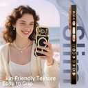 BENTOBEN Magnetic for iPhone 17 Pro Max Case 6.9" 2025, Cute Luxury Curly Wavy Bumper [Compatible with Magsafe] [Full Camera Protection] Slim Shockproof Protective Girls Women Phone Cover, Black/Gold