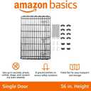 Amazon Basics Foldable Metal Exercise Dog Playpen, Indoor/Outdoor, Single Door, 8 Panels, 36 Inches, Medium, Black