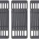 PCBZ0A (3-Pack) 6 1/4 inch wide Adjustable Cast Iron Cooking Grate Replacement for BBQ Grills Gas Eletric Grills, Universal Cooking Grids Extend from 14" up to 20" L