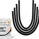 Extra Long Oven Rack Shields 22 Inch, 4 Pack Heat Resistant Oven Guards for Racks, Food Grade Silicone Oven Rack Edge Protector, Full Length Fit on Standard-Sized Ovens, Prevents Hand and Arm Burns (Black)