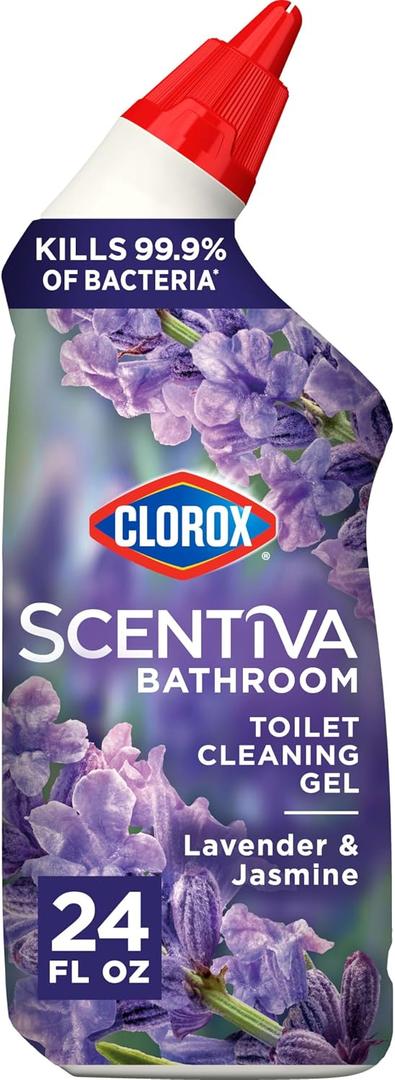 Clorox Scentiva Bathroom Toilet Cleaning Gel, Lavender and Jasmine, 24 Fluid Ounces