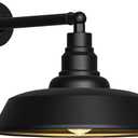 18" Large Gooseneck Barn Light - Outdoor Barn Light is Made of Durable, Rust-Resistant Materials for Long-Lasting use, Black Industrial Lighting Fixture for Farmhouse Garage Patio