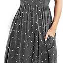 Women Ladies Summer Short Sleeve Pocket Modest Work Casual Teacher Dress Gray XL