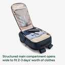 Halfday Roamer All-in-One Travel Backpack: 15” Laptop Compartment, Built-In Shoe/Laundry Pouch (Magnetic Sternum Strap, Padded Shoulder Support), Weekend & Business Trip Carry-on Bag, Marine, Medium