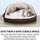 Furhaven 26" Round Memory Foam Dog Bed for Medium/Small Dogs w/ Removable Washable Cover, For Dogs Up to 30 lbs - Sherpa & Suede Snuggery - Espresso, 26-inch