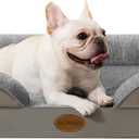 Pet Bed for Large Dogs and Cats, Waterproof Orthopedic Dog Sofa Bed, Supportive Foam Pet Couch Bed with Washable Removable Cover, Waterproof Lining and Nonskid Bottom (Medium, Grey)