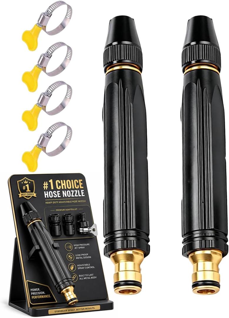 Home High Pressure Car Wash Water Gun Washing Cannon Connector Set Direct Spray Power Jet Water with Three Spray Modes Multi Function Watering Sprayer Cleaning Yard Pets Car Booster Nozzle