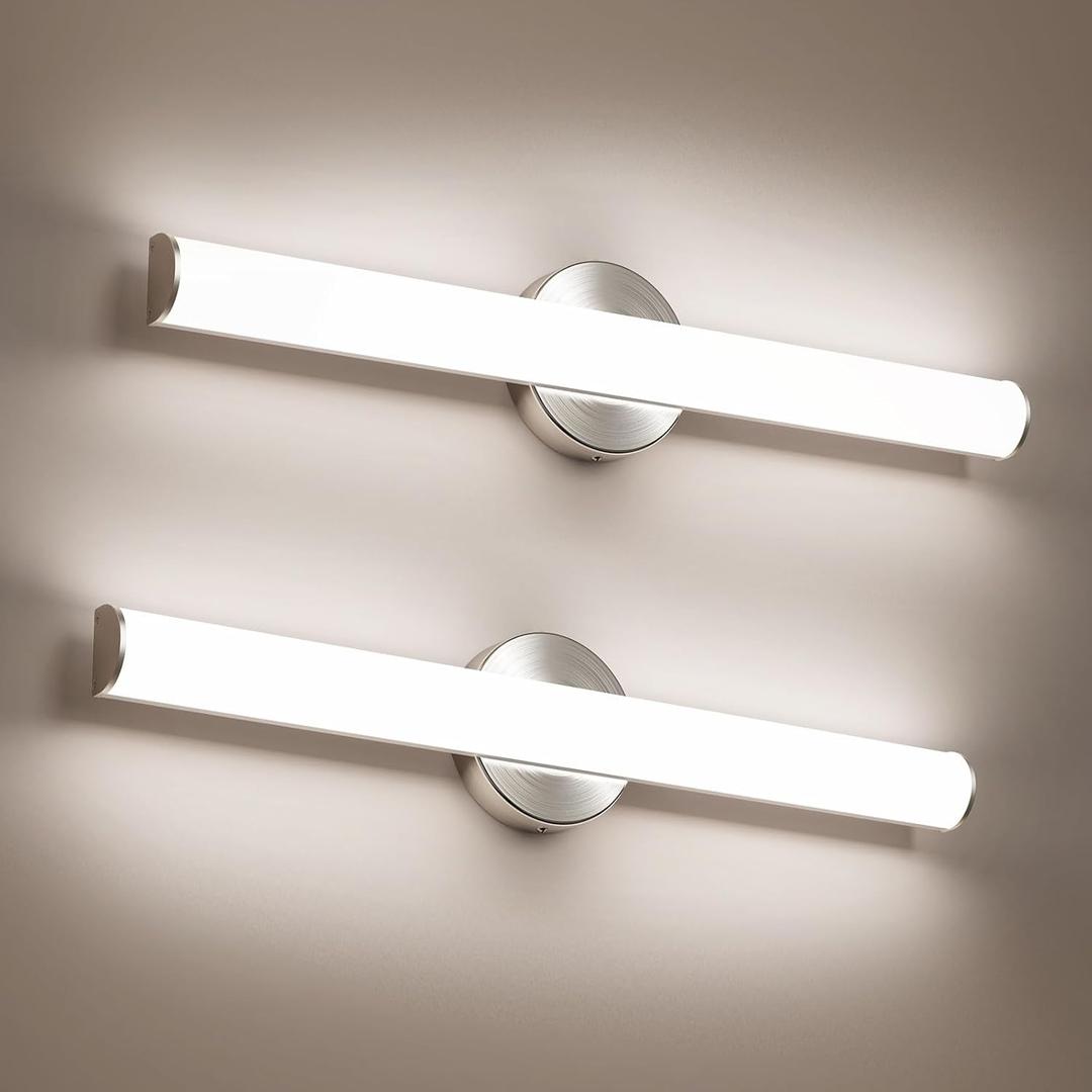 OOWOLF 24inch Bathroom Vanity Light 2-Pack, 16W Bathroom Lights Fixture,1600LM Led Vanity Lights Bar, 4000K Natural White Bath Wall Lighting Fixture Sconce Indoor, Vanity Light Fixtures Over Mirror, 23.43 Inches