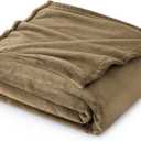 Bedsure Fleece Blanket Twin Size Camel - 300GSM Lightweight Plush Fuzzy Cozy Soft Warm Blanket for Bed, Sofa, Couch, Travel, Camping, 60x80 inches