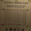 Cumbor 29.7-40.6" Baby Gate for Stairs, Mom's Choice Awards Winner-Dog Gate for Doorways, Pressure Mounted Auto-Close Pet Gates for Dogs Indoor, Safety Child Gate with Easy Walk Thru Door, White