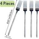 Thickened Stainless Steel Forks,4 Piece Set of Stainless Steel Hammer Fork Set,Tree Shaped Texture Handle Fork,4 Pieces,Silver