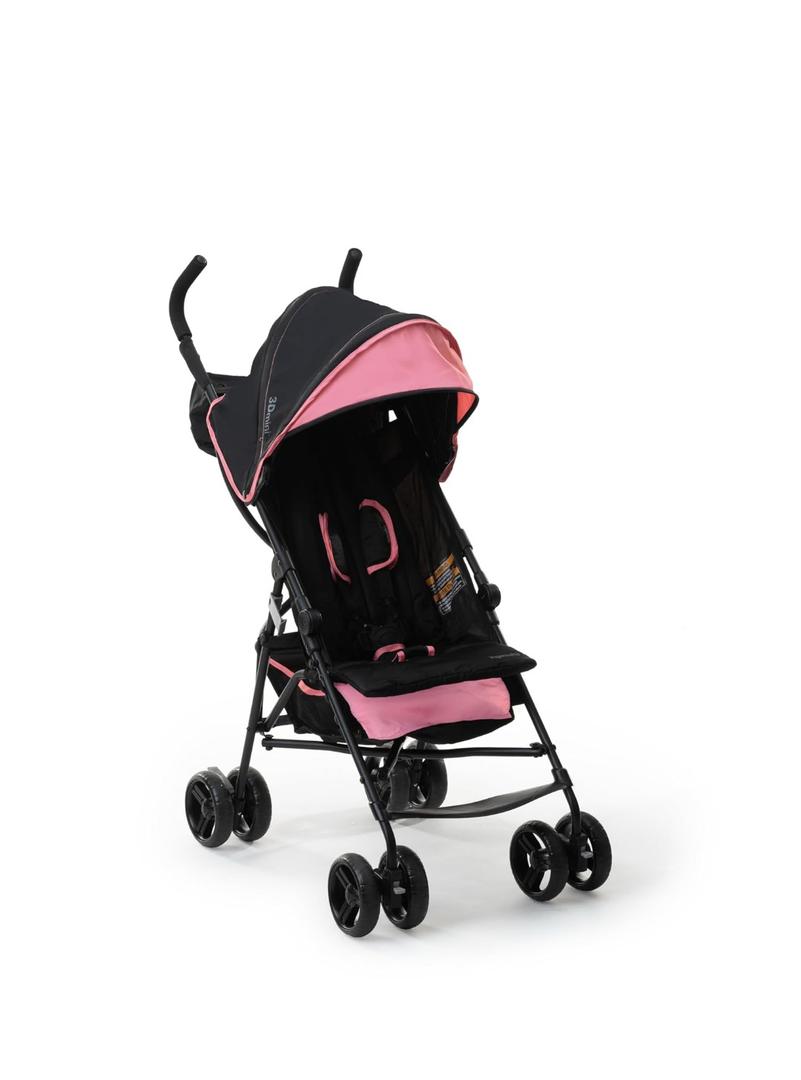 Ingenuity 3D Mini Convenience Stroller Lightweight Stroller with Compact Fold, Multi-Position Recline, Canopy with Pop Out Sun Visor and More Umbrella Stroller for Travel, Pink